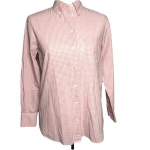 EQUIPMENT Femme Pink+White 100% Gingham Cotton Button Up Blouse Size Extra Small